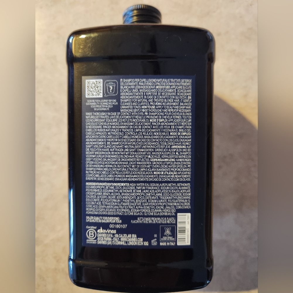 Davines Heart of Glass Silkening Shampoo - Shampoo For Blondes - Picture 2 of 3